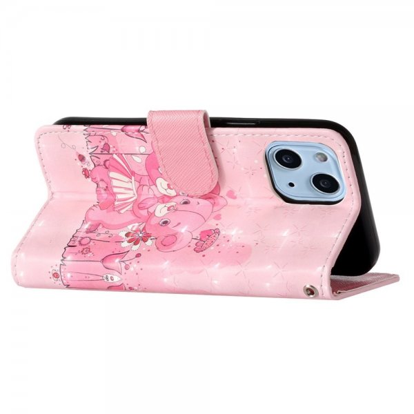 iPhone 15 Plus Etui Motiv Rosa Teddybjørn