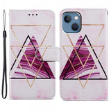 iPhone 15 Plus Etui Motiv Trekanter Marmor