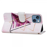 iPhone 15 Plus Etui Motiv Trekanter Marmor