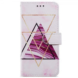 iPhone 15 Plus Etui Motiv Trekanter Marmor