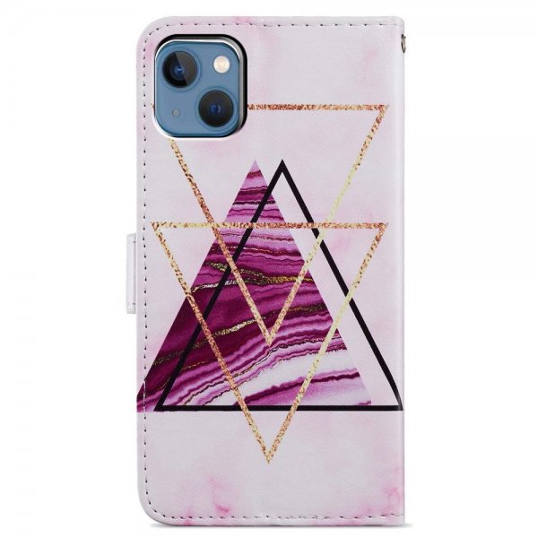 iPhone 15 Plus Etui Motiv Trekanter Marmor