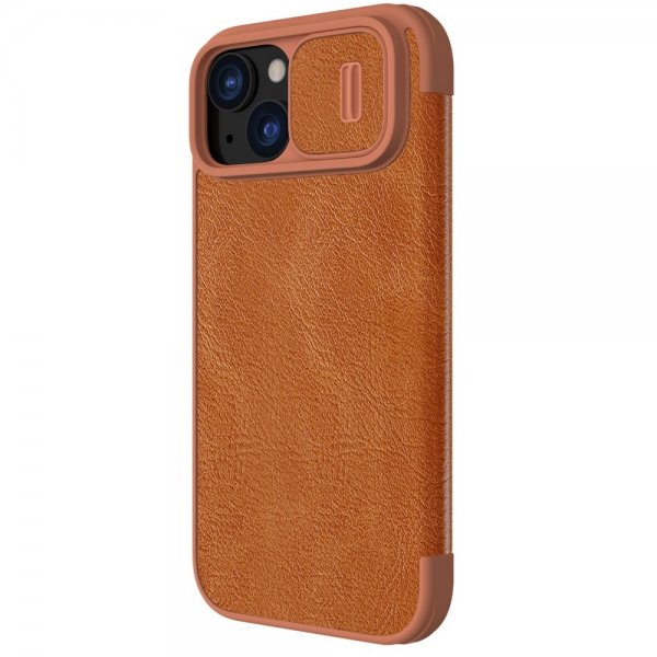 Nillkin iPhone 15 Plus Etui Qin Pro Series Brun