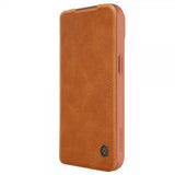 Nillkin iPhone 15 Plus Etui Qin Pro Series Brun
