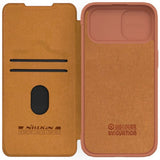 Nillkin iPhone 15 Plus Etui Qin Pro Series Brun