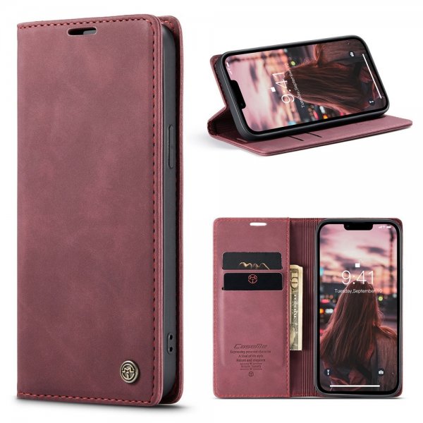 CaseMe iPhone 15 Plus Etui Retro Flip Rød