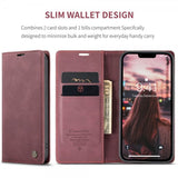 CaseMe iPhone 15 Plus Etui Retro Flip Rød
