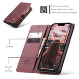 CaseMe iPhone 15 Plus Etui Retro Flip Rød
