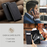 CaseMe iPhone 15 Plus Etui Retro Flip Svart