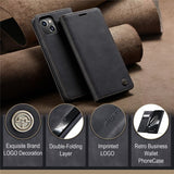 CaseMe iPhone 15 Plus Etui Retro Flip Svart