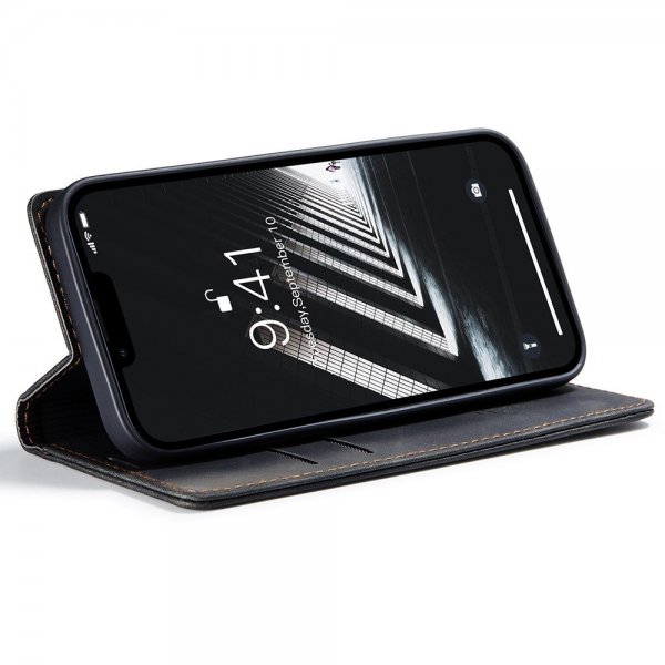 CaseMe iPhone 15 Plus Etui Retro Flip Svart
