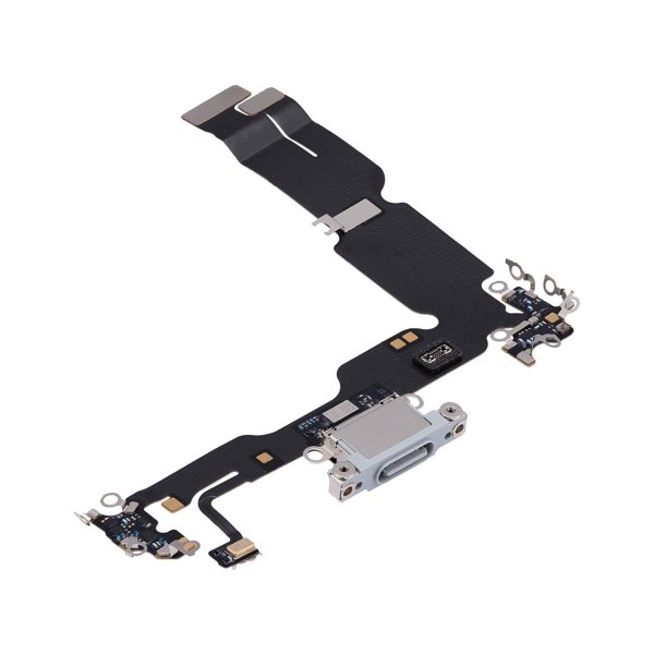iPhone 15 Plus ladekontakt med flexkabel - blå