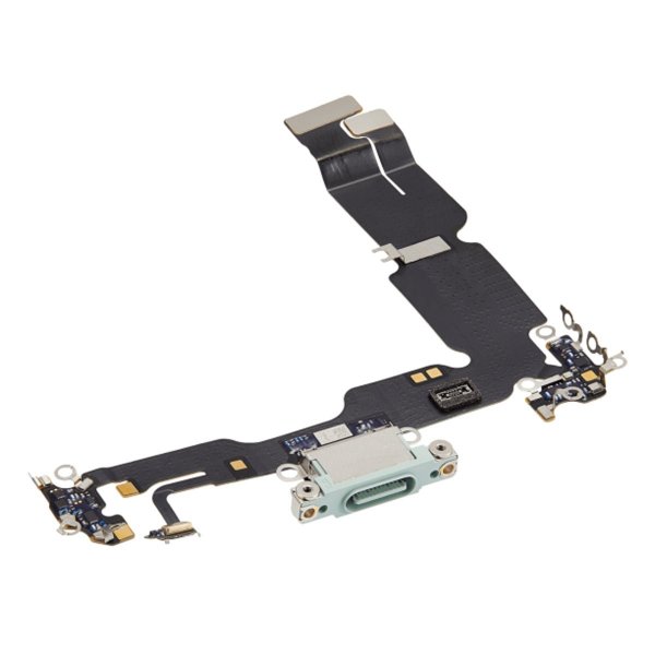 iPhone 15 Plus Ladekontakt med Flexkabel - Grønn