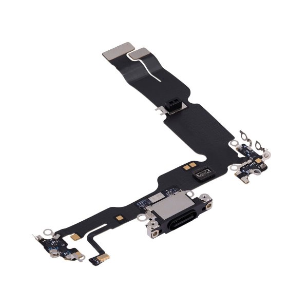 iPhone 15 Plus ladekontakt med flexkabel - svart