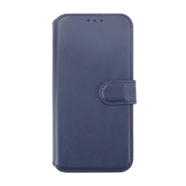 Rvelon iPhone 15 Plus Etui Ekte Skinn Blå