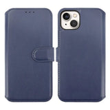 Rvelon iPhone 15 Plus Etui Ekte Skinn Blå