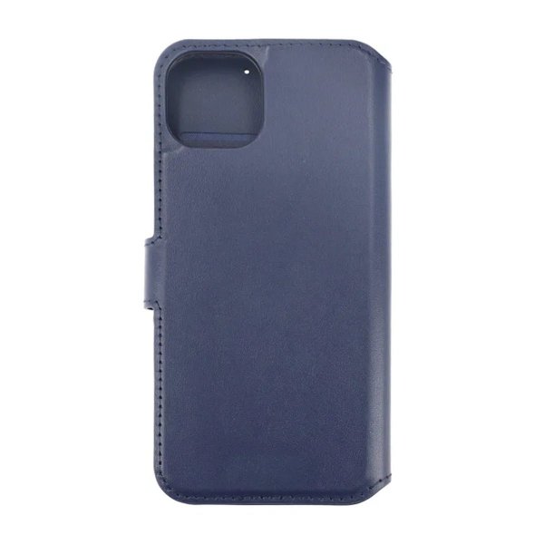 Rvelon iPhone 15 Plus Etui Ekte Skinn Blå
