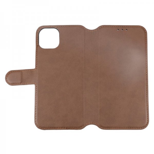 Rvelon iPhone 15 Plus Etui Ekte Skinn Brun