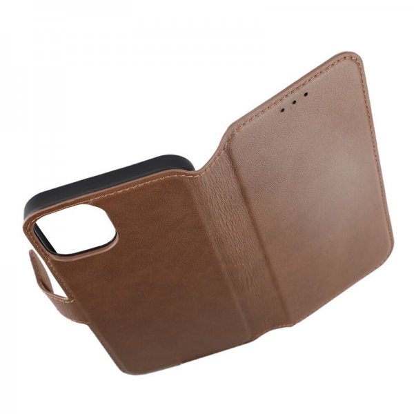 Rvelon iPhone 15 Plus Etui Ekte Skinn Brun