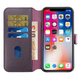Rvelon iPhone 15 Plus Etui Ekte Skinn Lilla