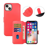 Rvelon iPhone 15 Plus Etui Ekte Skinn Rød