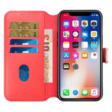 Rvelon iPhone 15 Plus Etui Ekte Skinn Rød
