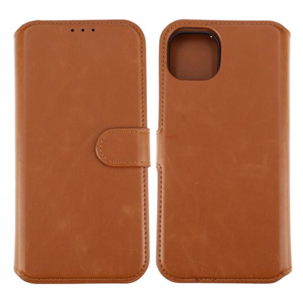 Rvelon iPhone 15 Plus Etui Detachable Wallet Case Brun