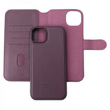 Rvelon iPhone 15 Plus Etui Detachable Wallet Case Lilla