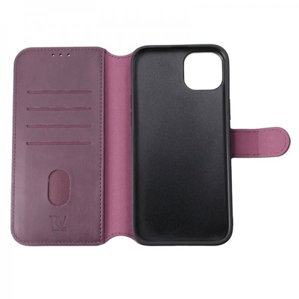 Rvelon iPhone 15 Plus Etui Detachable Wallet Case Lilla