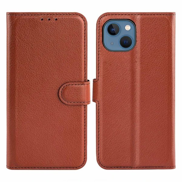 iPhone 15 Plus Etui med Stativ Brun