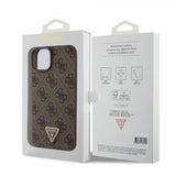 Guess iPhone 15 Plus Deksel 4G Metal Triangle Strass Brun