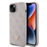 Guess iPhone 15 Plus Deksel 4G Metal Triangle Strass Rosa