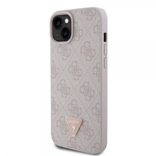 Guess iPhone 15 Plus Deksel 4G Metal Triangle Strass Rosa