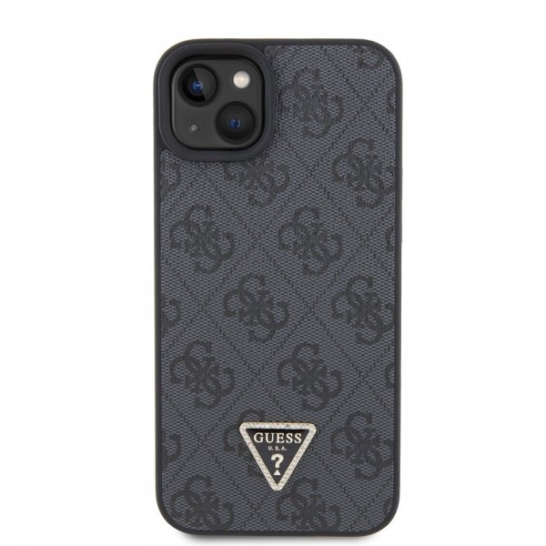 Guess iPhone 15 Plus Deksel 4G Metal Triangle Strass Svart