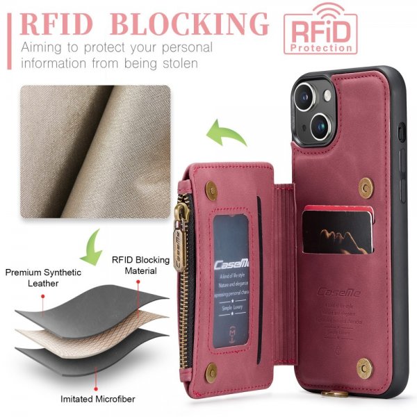 CaseMe iPhone 15 Plus Deksel C20 Series Röd