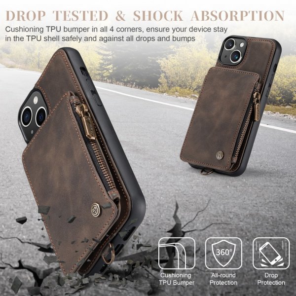CaseMe iPhone 15 Plus Deksel C20 Series Kaffe