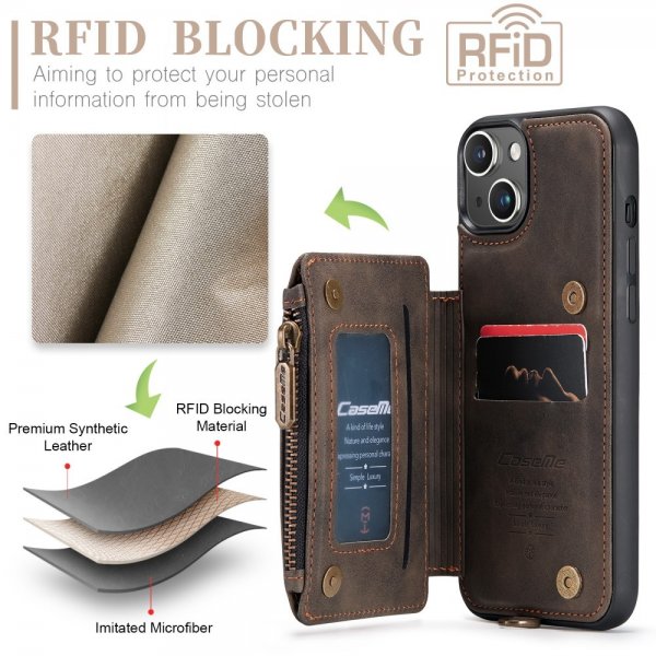 CaseMe iPhone 15 Plus Deksel C20 Series Kaffe