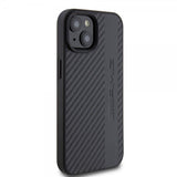 Mercedes Benz iPhone 15 Plus Deksel Carbon Effect Leather Stripe AMG Svart