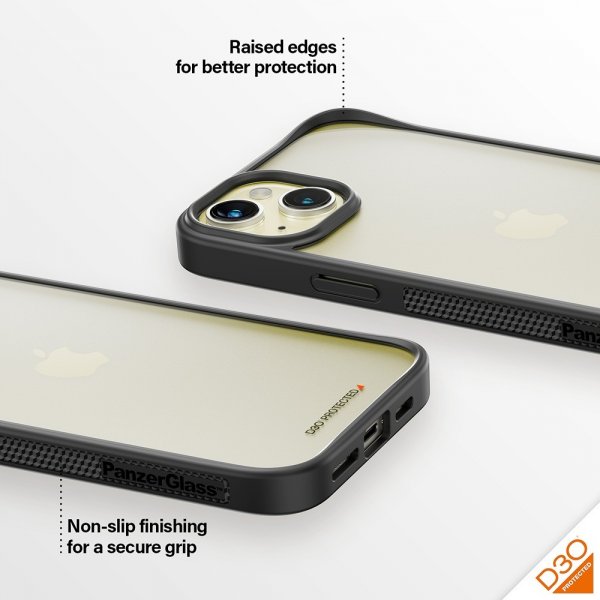 PanzerGlass iPhone 15 Plus Deksel ClearCase D3O Svart