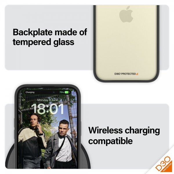 PanzerGlass iPhone 15 Plus Deksel ClearCase D3O Svart