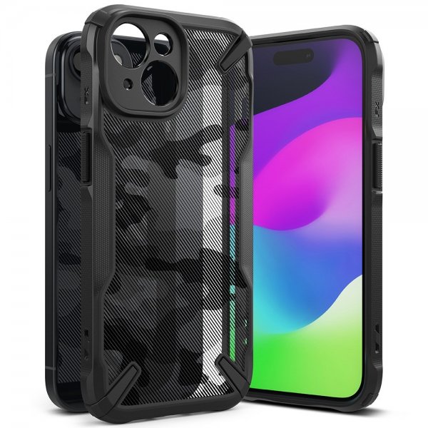Ringke iPhone 15 Plus Deksel Fusion X Design Camo Black