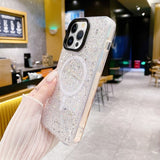 iPhone 15 Plus Deksel Glitter MagSafe Hvit