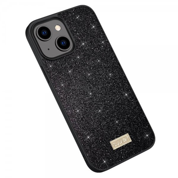 Sulada iPhone 15 Plus Deksel Glitter Svart