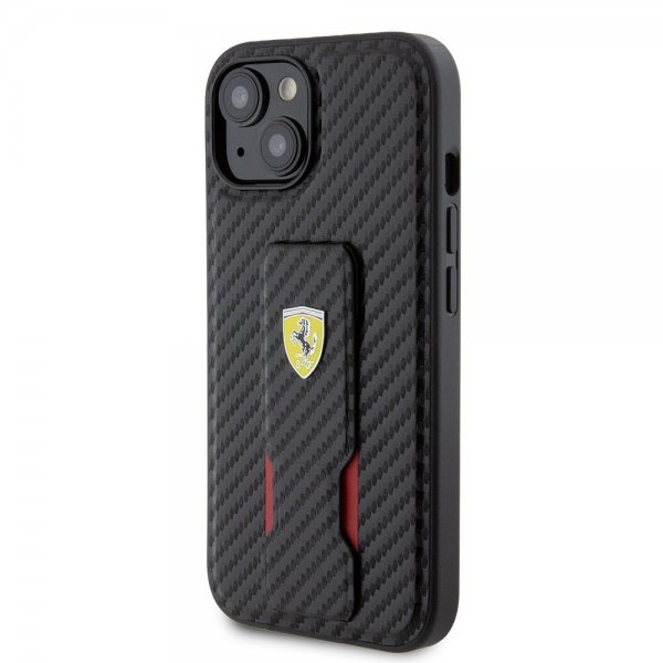 Ferrari iPhone 15 Plus Deksel Grip Stand Function Svart