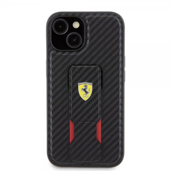 Ferrari iPhone 15 Plus Deksel Grip Stand Function Svart