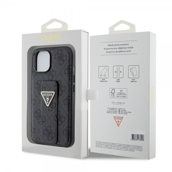 Guess iPhone 15 Plus Deksel Grip Stand Function Svart