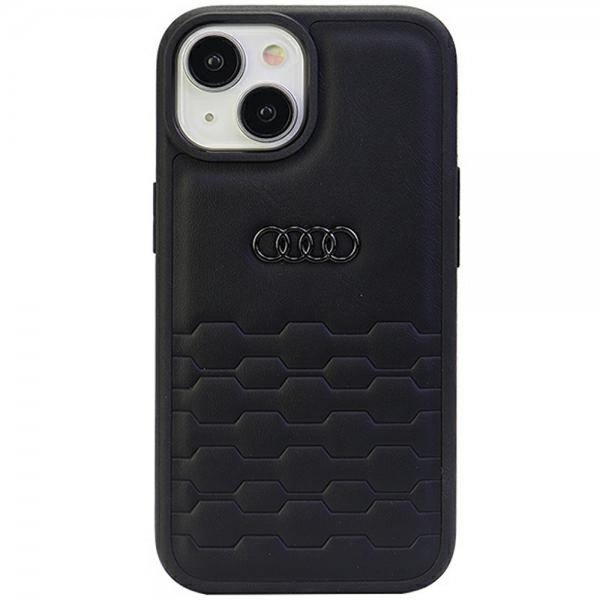 Audi iPhone 15 Plus Deksel GT Synthetic Leather Svart
