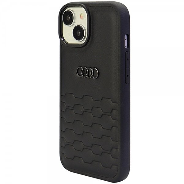 Audi iPhone 15 Plus Deksel GT Synthetic Leather Svart