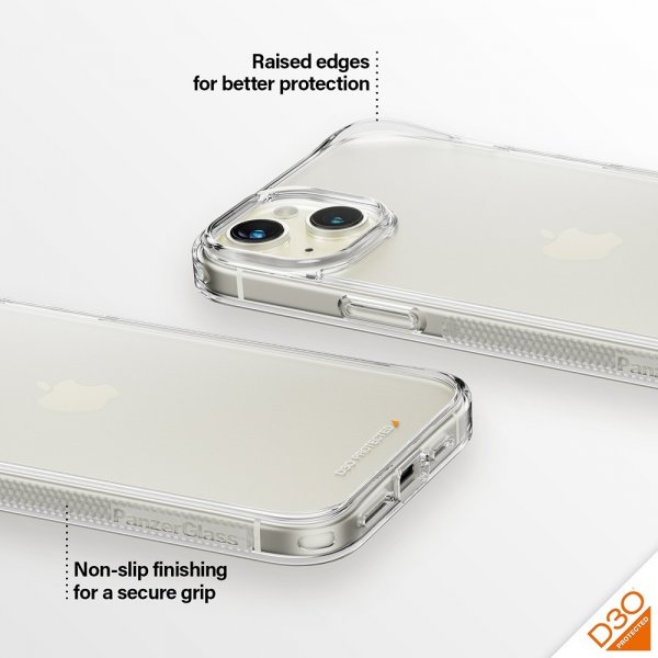 PanzerGlass iPhone 15 Plus Deksel HardCase D3O Transparent