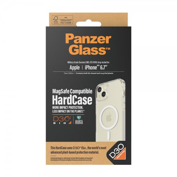 PanzerGlass iPhone 15 Plus Deksel HardCase MagSafe D3O Transparent
