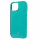 Mercury iPhone 15 Plus Deksel Jelly Glitter Cyan